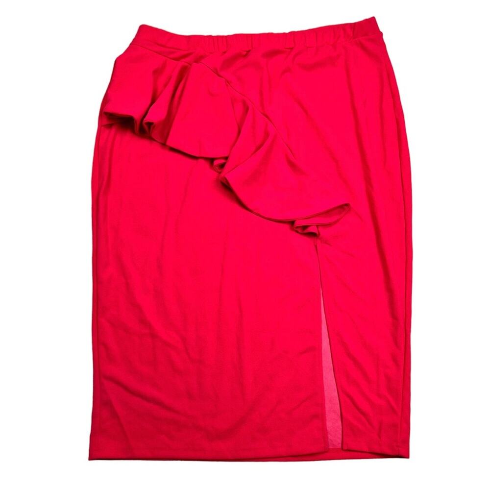 Shein pink high slit midi skirt